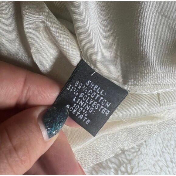 Ellen Tracy Cream White Sparkly Metallic Blazer Jacket Size 8 - Picture 11 of 12